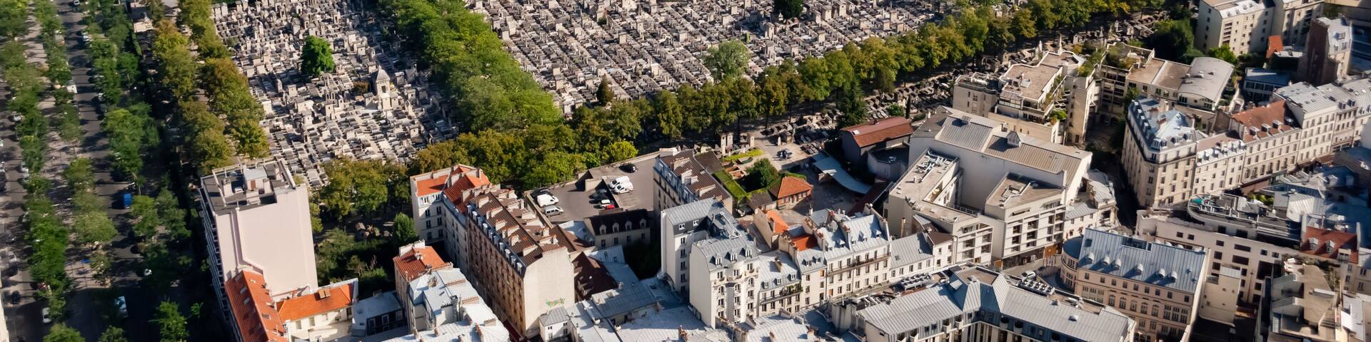 Paris, panoramic view on Montparnasse Cemetery from Tower Montparnasse; Shutterstock ID 112823272; Purchase Order: -