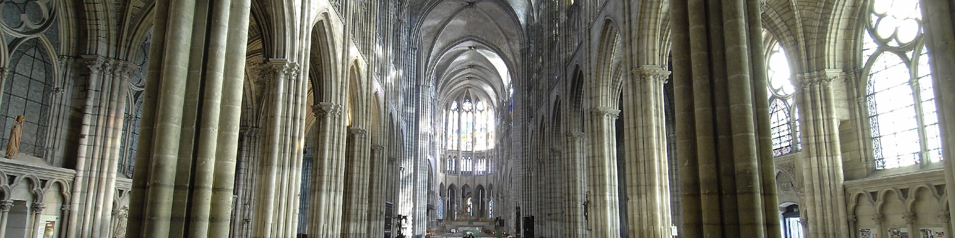 Saint Denis Basilica showing religious elements, heritage architecture and heritage elements