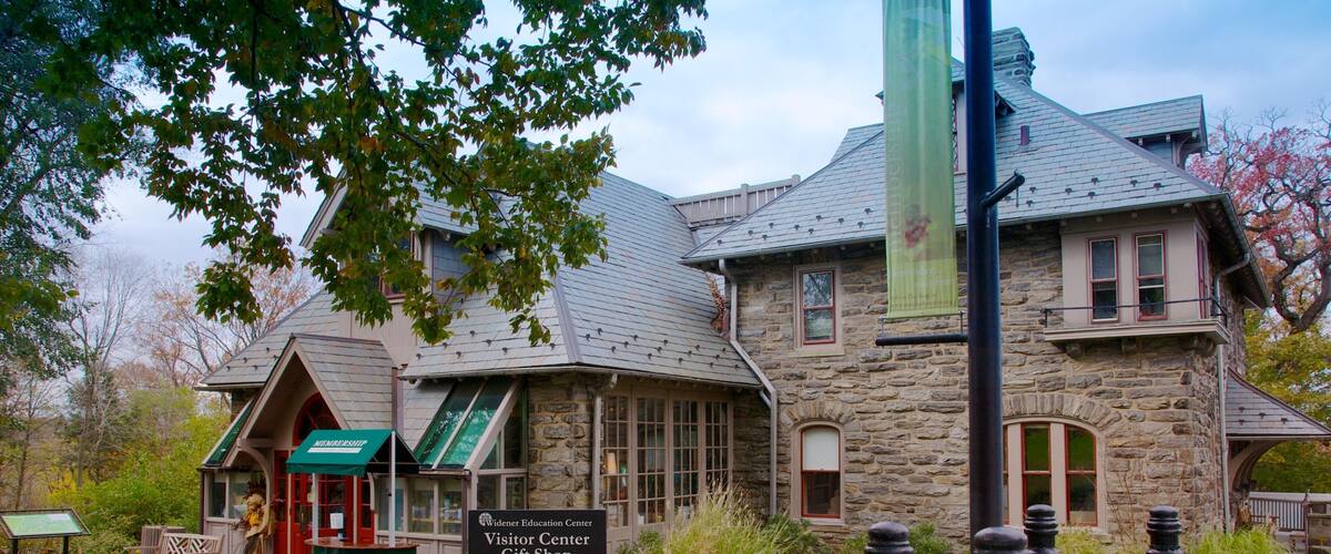 Morris Arboretum featuring shopping and a small town or village