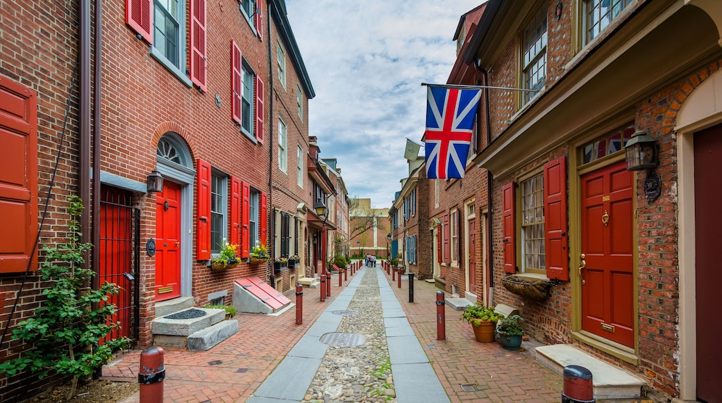 Elfreth's Alley, in Old City, Philadelphia, Pennsylvania.
