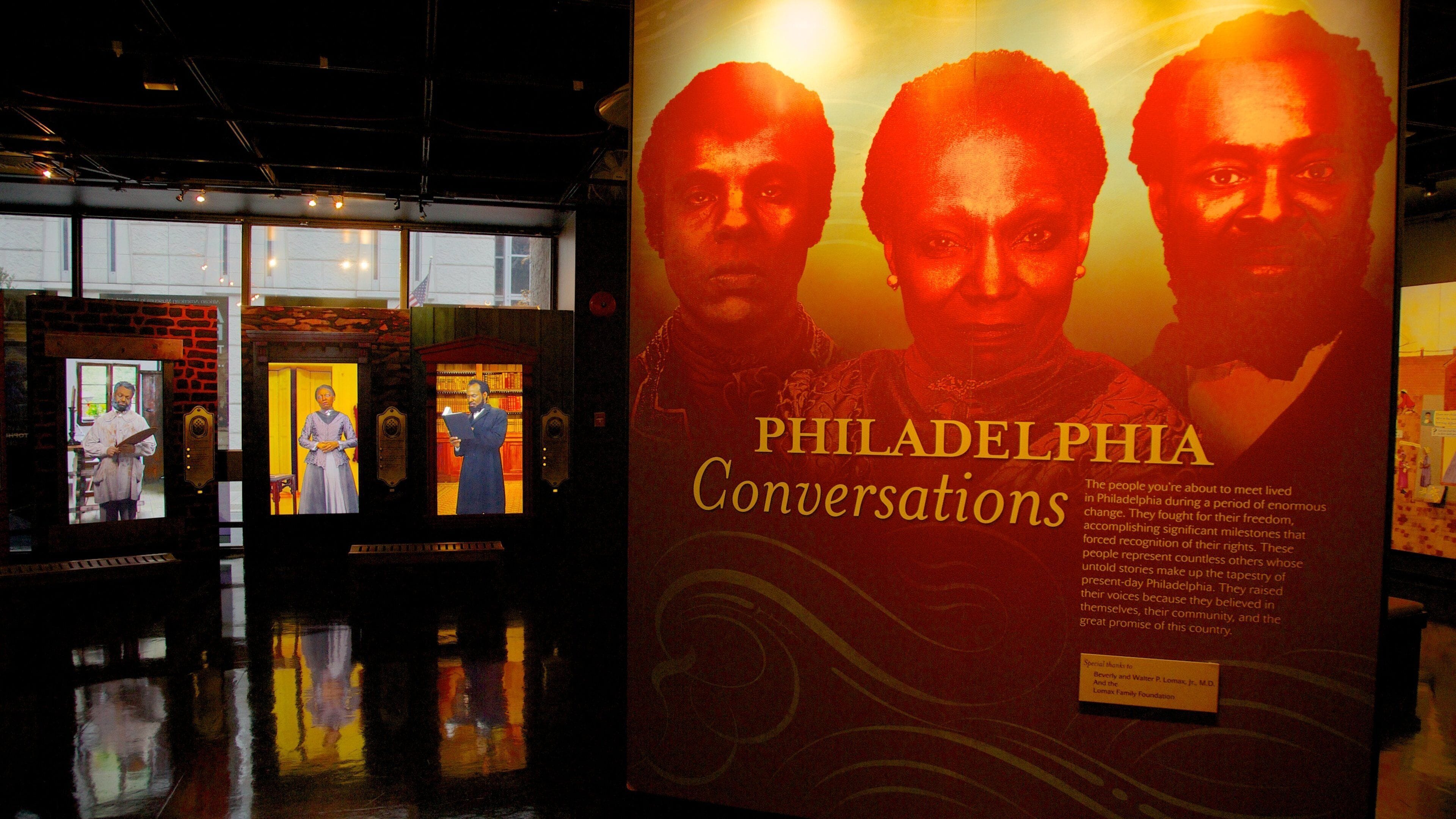 African American Museum showing signage and interior views