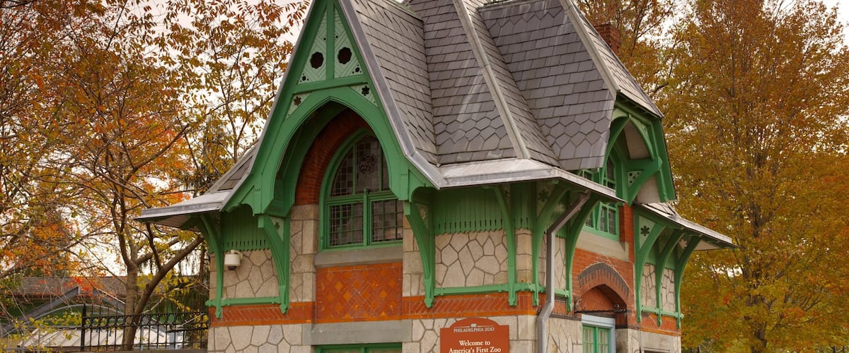 Philadelphia Zoo que incluye animales del zoológico y un parque