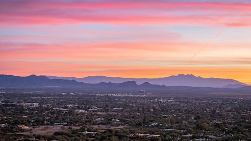 Camelback Mountain featuring a sunset and landscape views