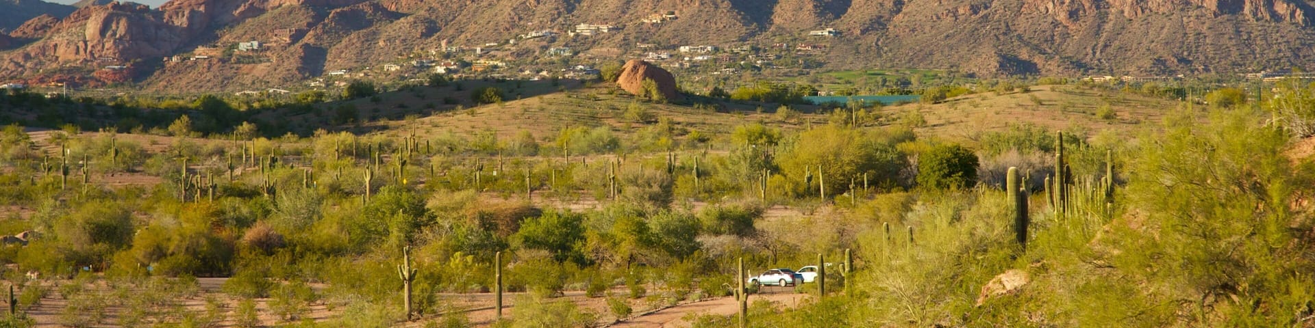 Breathtaking view of Camelback Mountain surrounded by desert landscape in Phoenix
