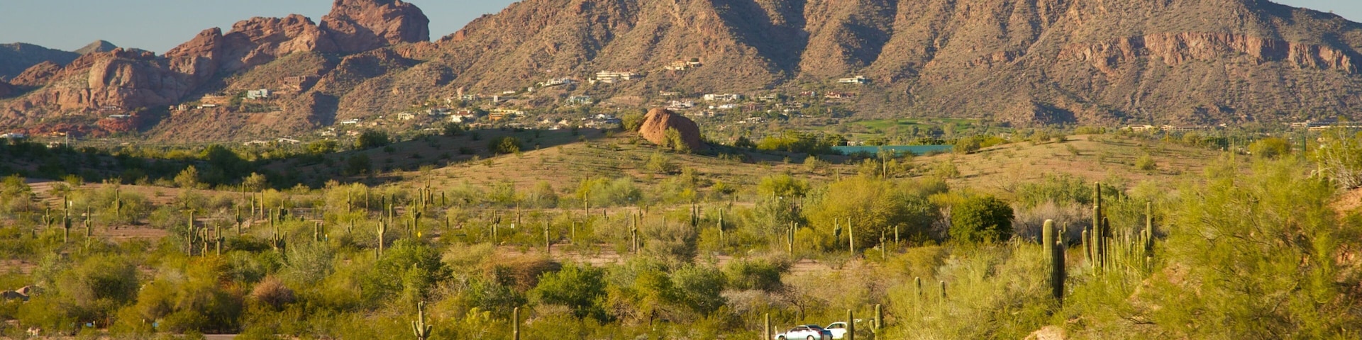 Breathtaking view of Camelback Mountain surrounded by desert landscape in Phoenix