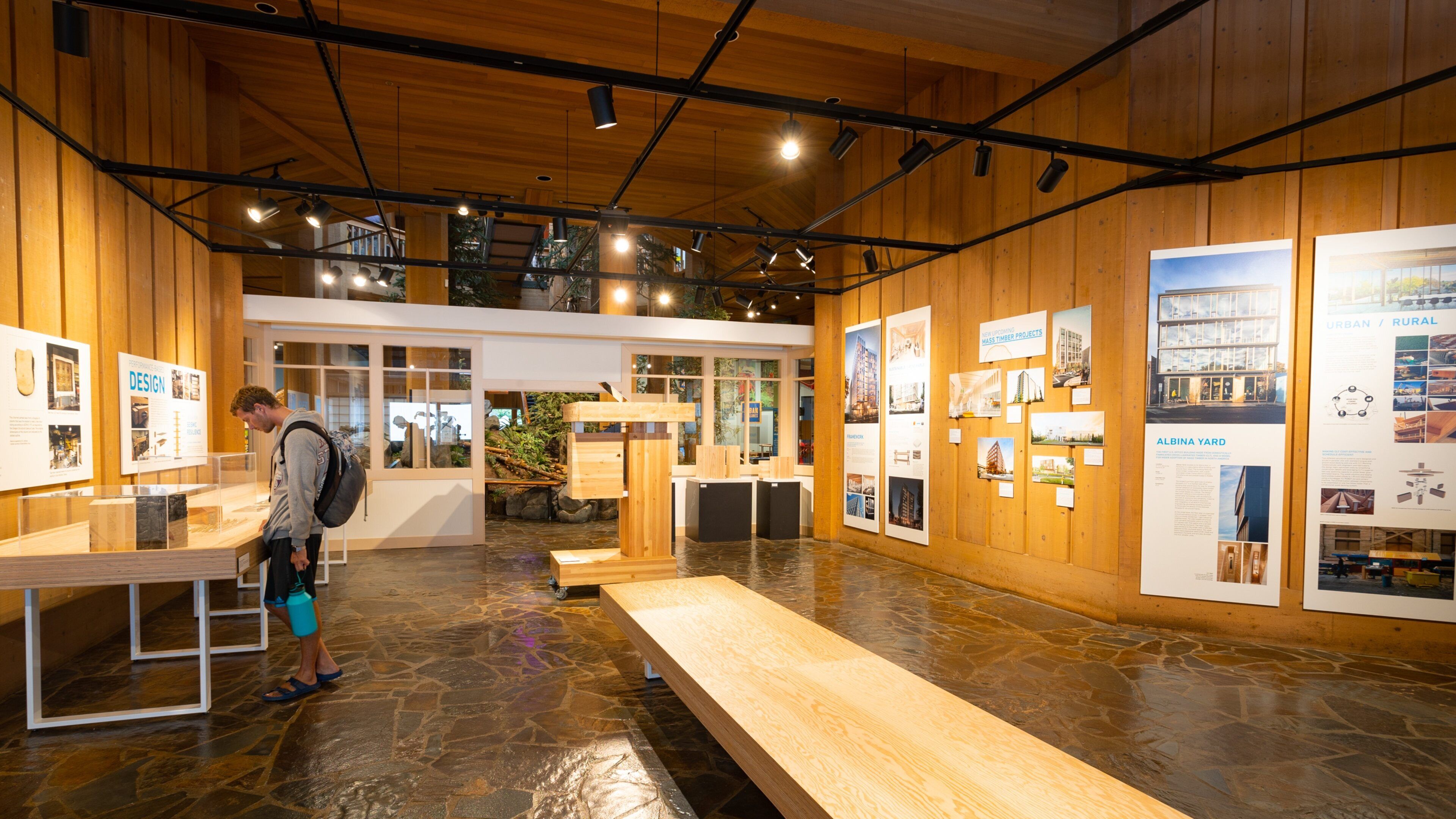 World Forestry Center featuring interior views as well as an individual male