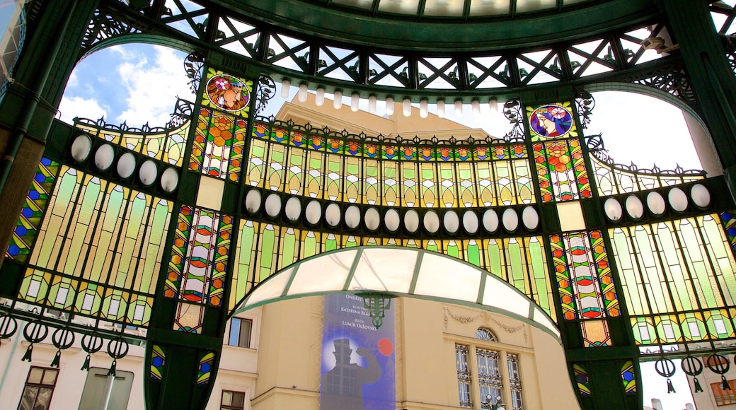 Municipal House Hall showing interior views and art