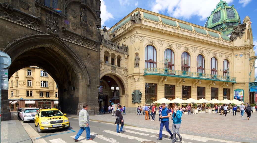 Municipal House Hall featuring heritage elements and a city as well as a small group of people