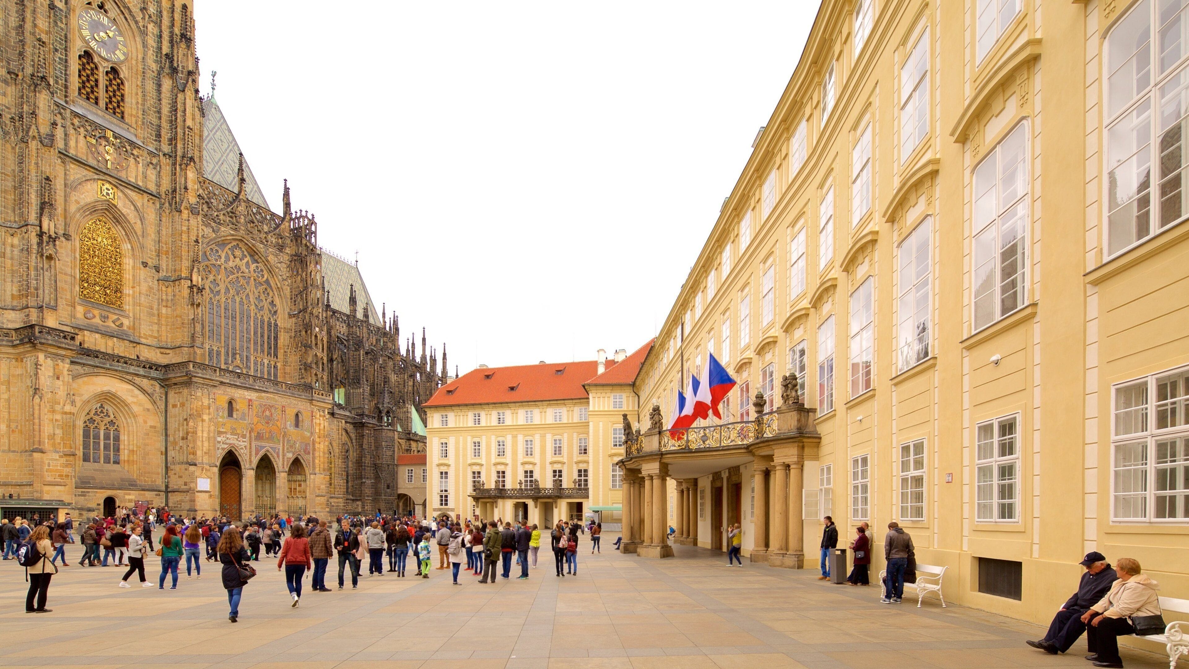 St. Vitus Cathedral featuring a square or plaza, heritage architecture and heritage elements