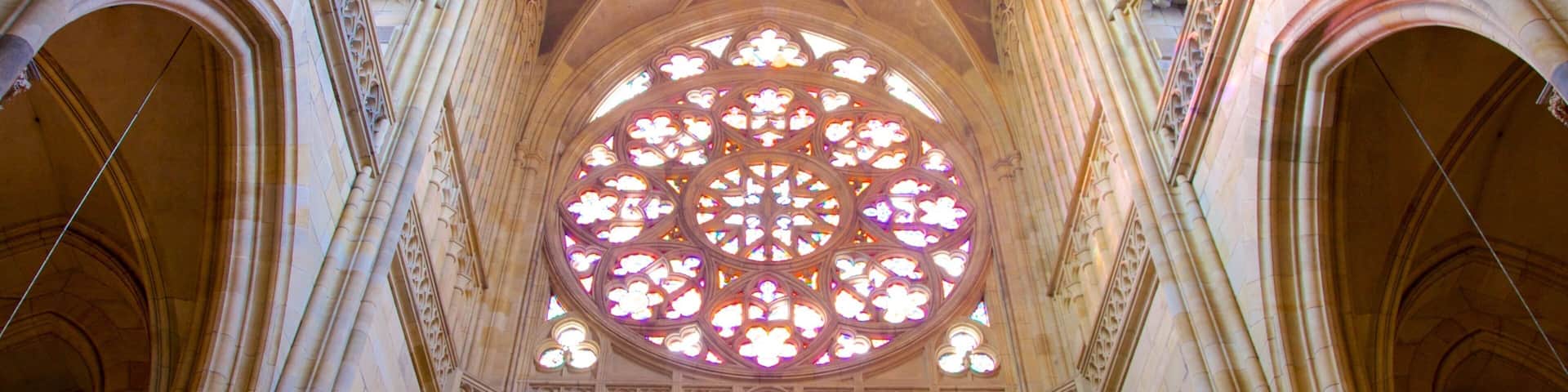 St. Vitus Cathedral which includes religious aspects, heritage architecture and a church or cathedral