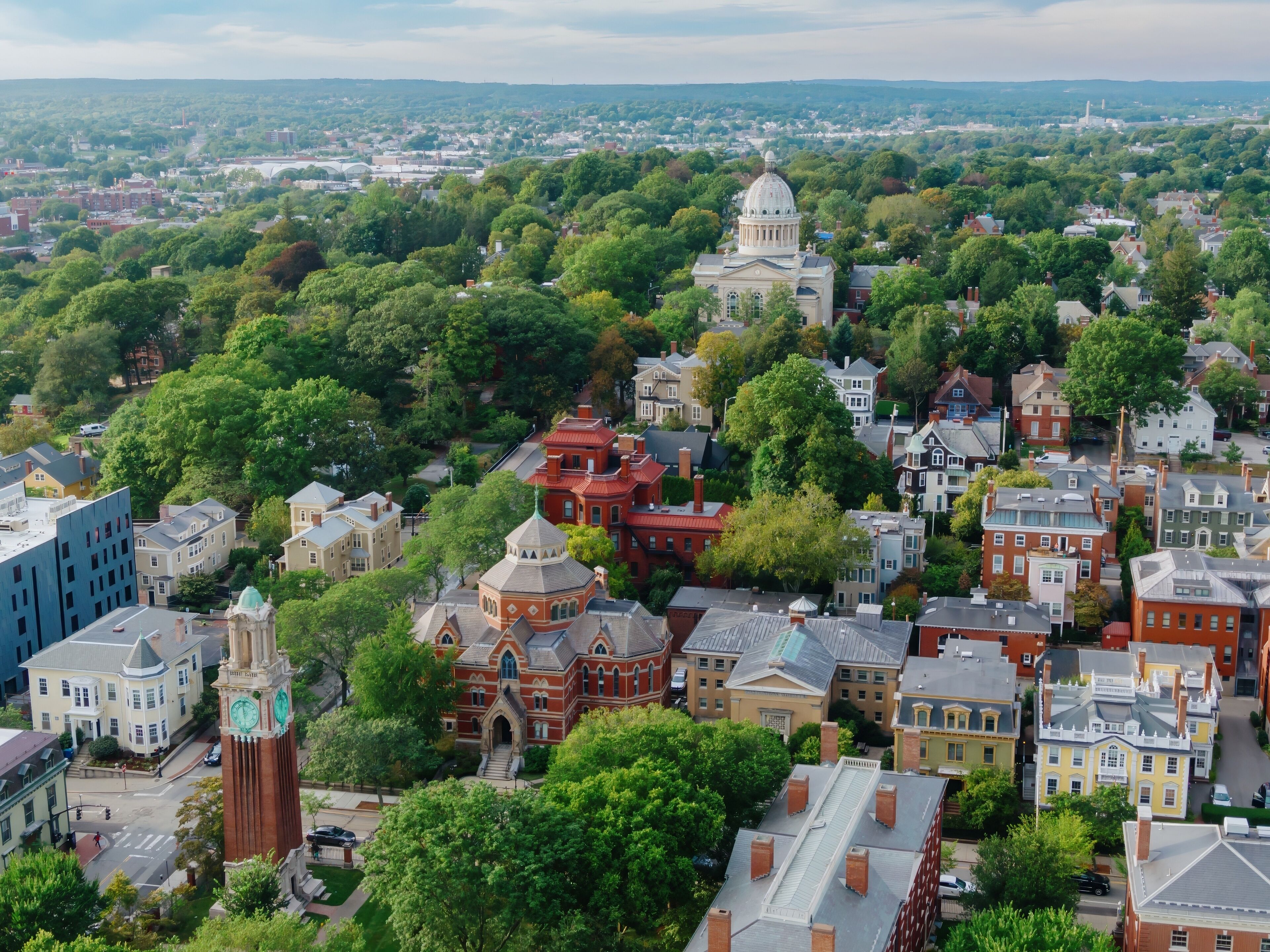 Brown University campus on College Hill, Providence, Rhode Island, United States.