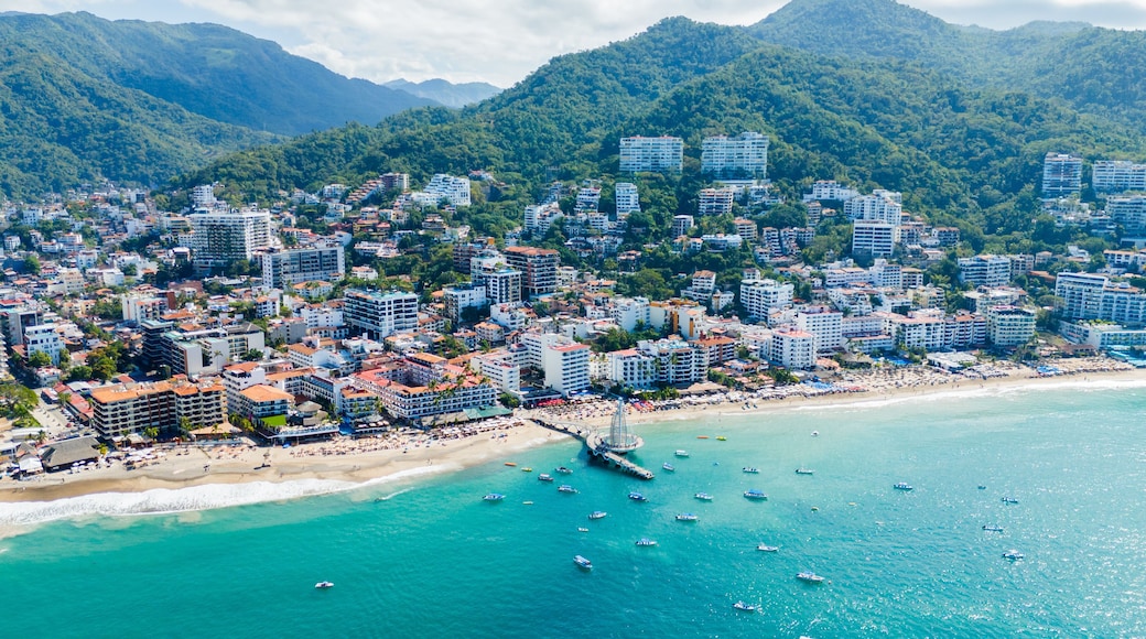Los Muertos Beach, Romantic Zone and Pier in Puerto Vallarta, Jalisco. Mexico