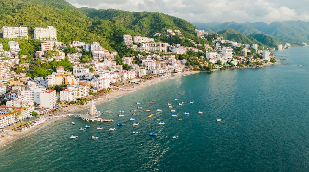 Panoramic View from the Sea to Los Muertos Beach. Jalisco, Mexico