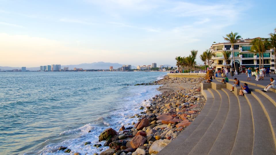 Malecon showing rocky coastline