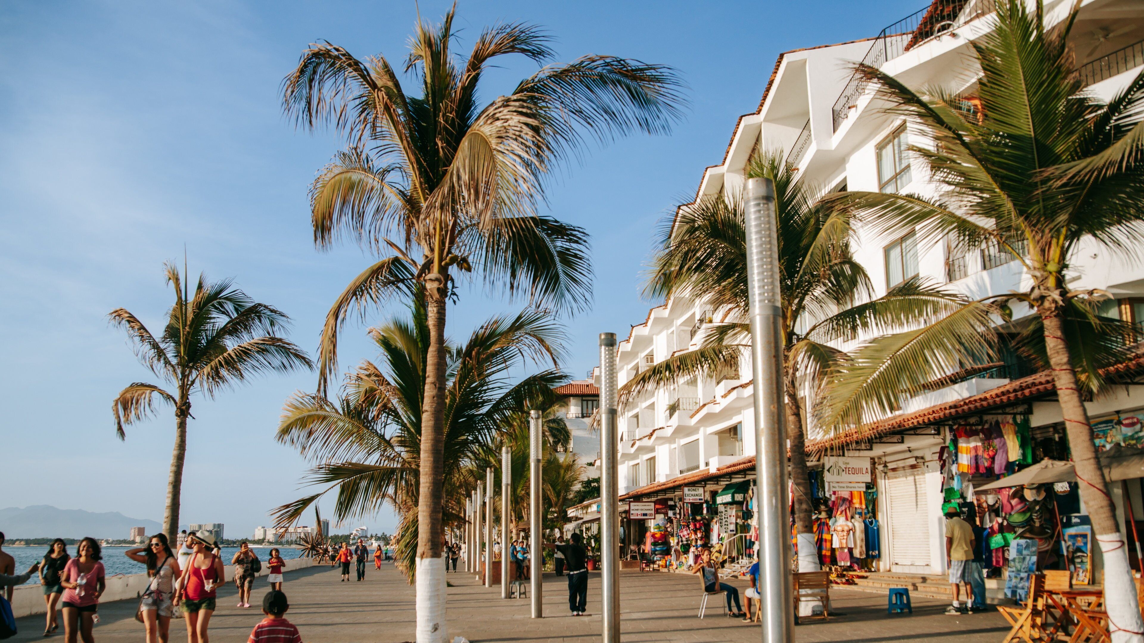 Malecon featuring tropical scenes, a coastal town and street scenes