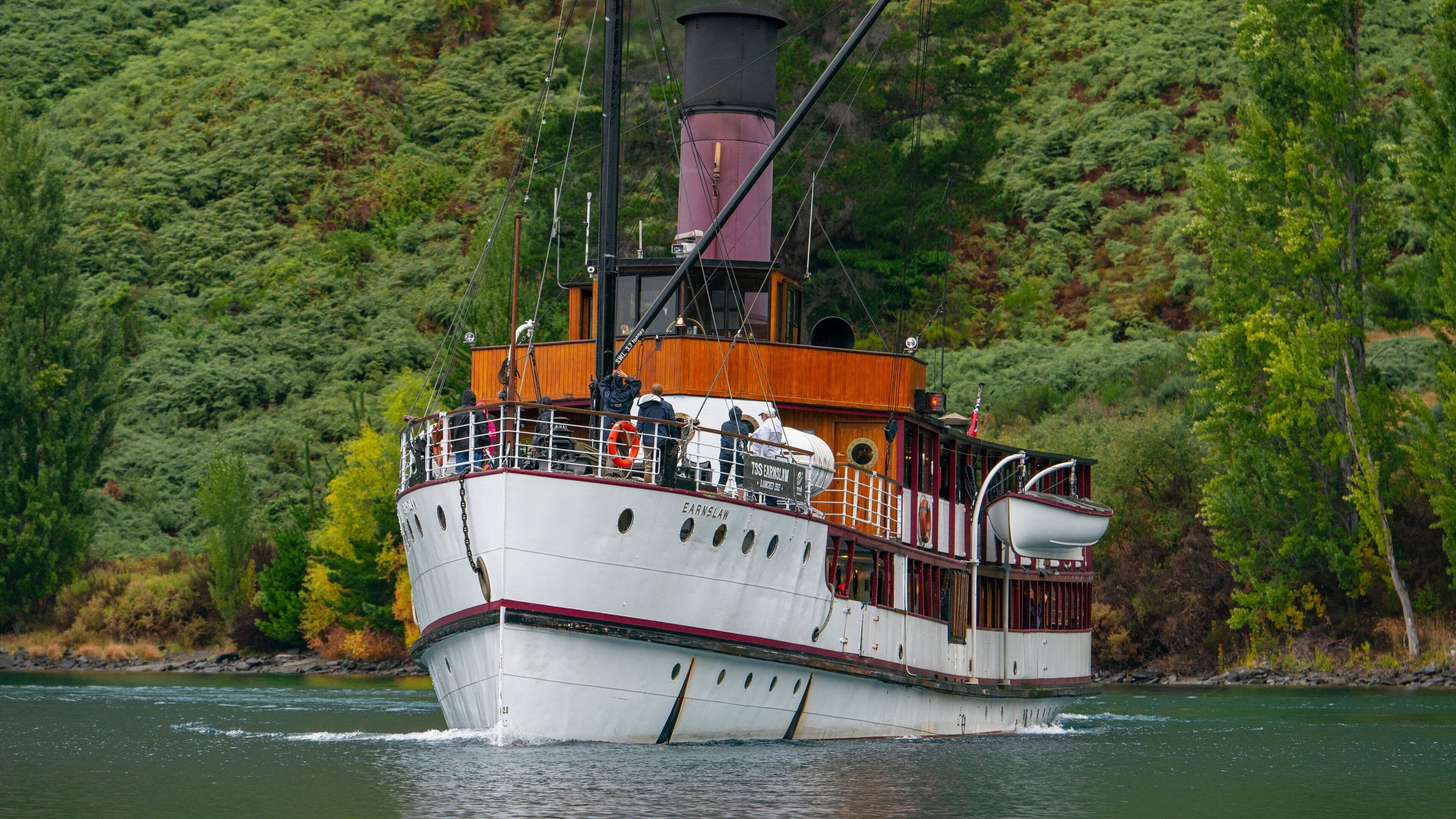TSS Earnslaw Steamship which includes a lake or waterhole and boating