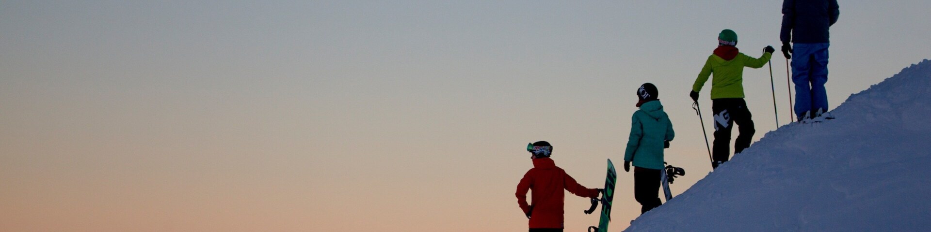 Coronet Peak Ski Area which includes snow as well as a small group of people