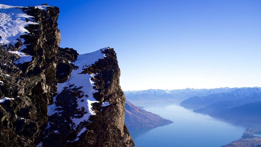 The Remarkables Ski Area featuring a river or creek, mountains and landscape views
