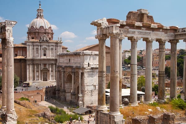 Explore the ancient ruins of Roman Forum in Rome, a historical symbol of Roman culture and architecture