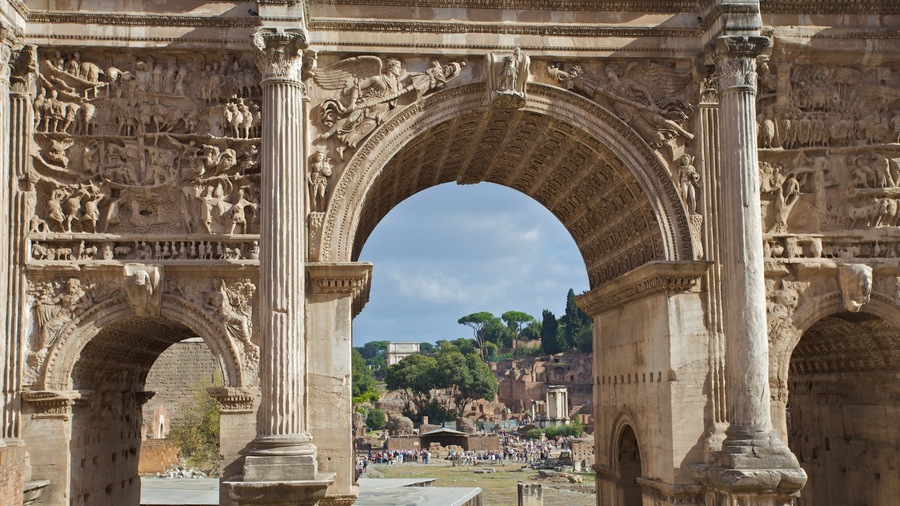 Roman Forum featuring heritage architecture and building ruins