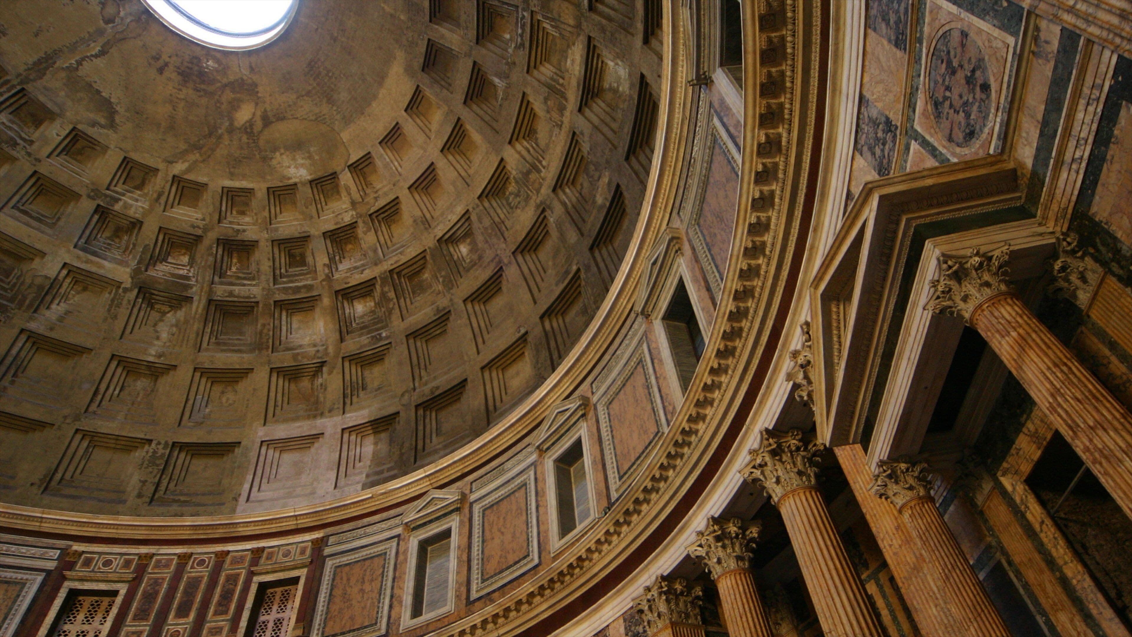 Stunning interior view of the Pantheon showcasing ancient Roman architecture in Rome, Lazio, Italy