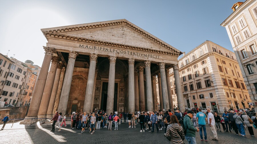 Pantheon featuring a monument, street scenes and heritage architecture