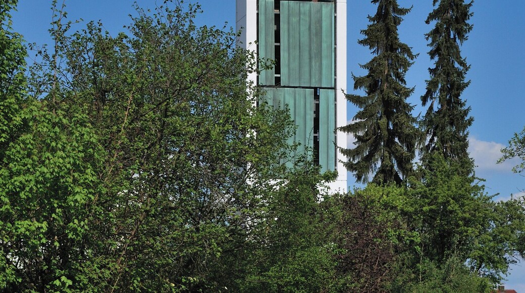 Tower of the protestant Christ church in Korntal in Southern Germany.