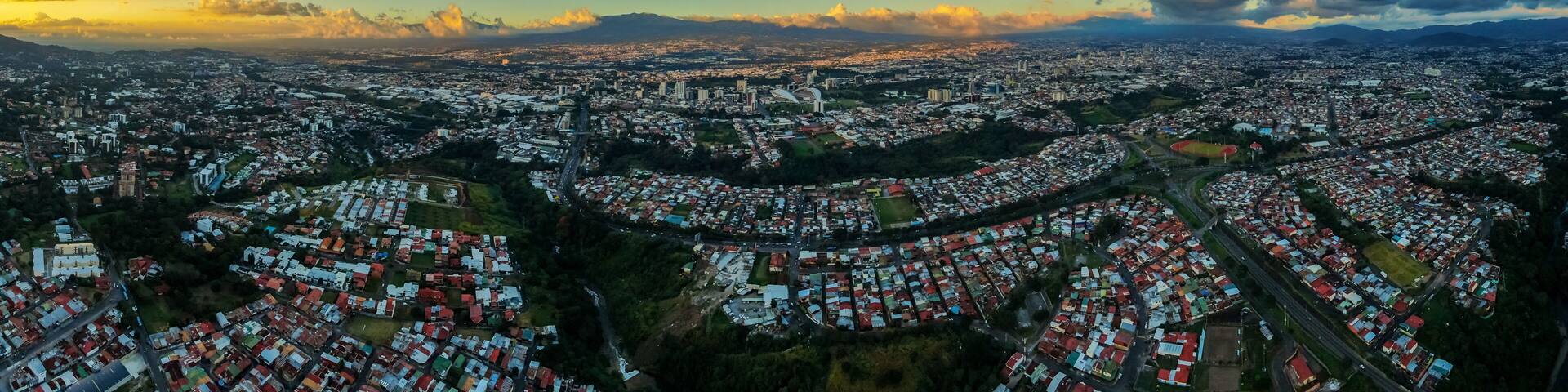 Beautiful aerial view of San Jose City in Costa Rica