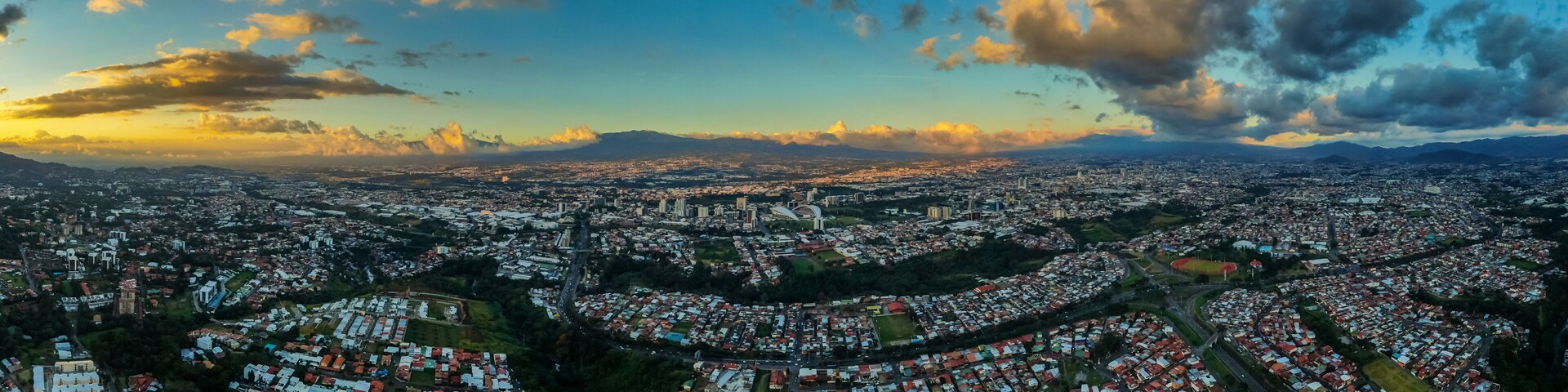 Beautiful aerial view of San Jose City in Costa Rica