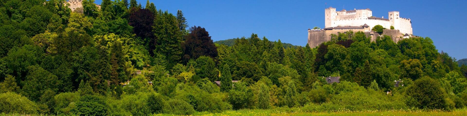 Festung Hohensalzburg which includes landscape views and a castle