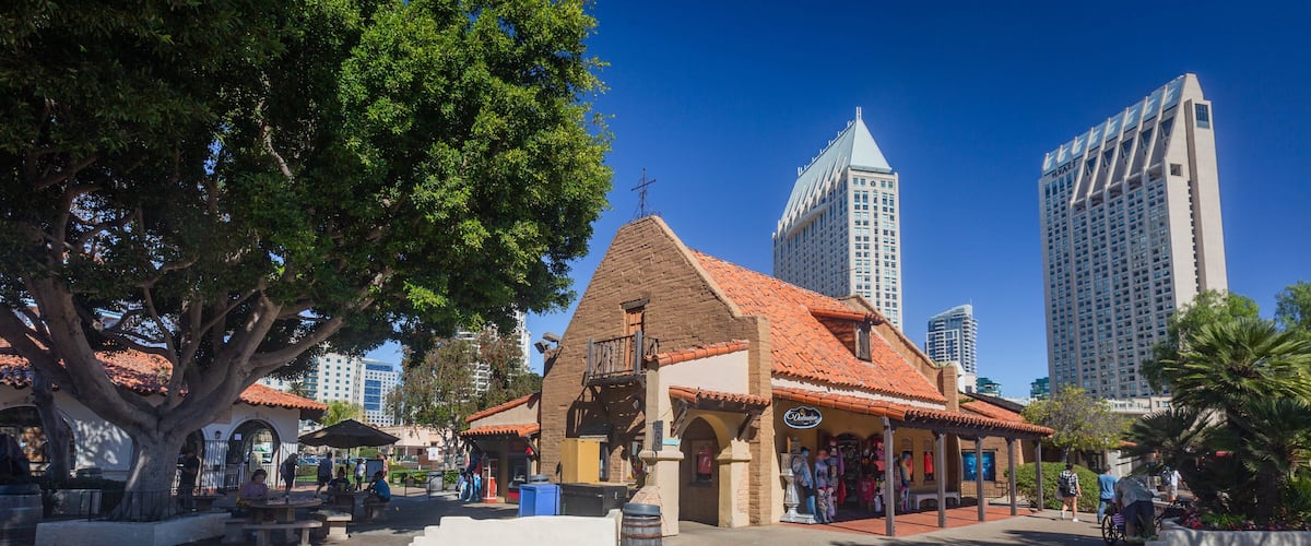 Seaport Village featuring a church or cathedral