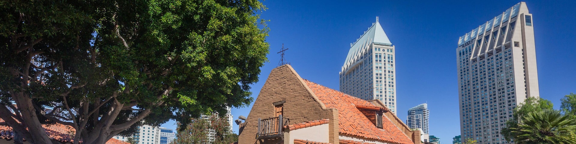 Seaport Village featuring a church or cathedral