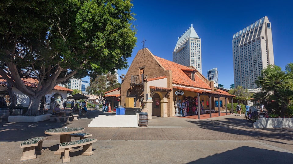 Seaport Village featuring a church or cathedral