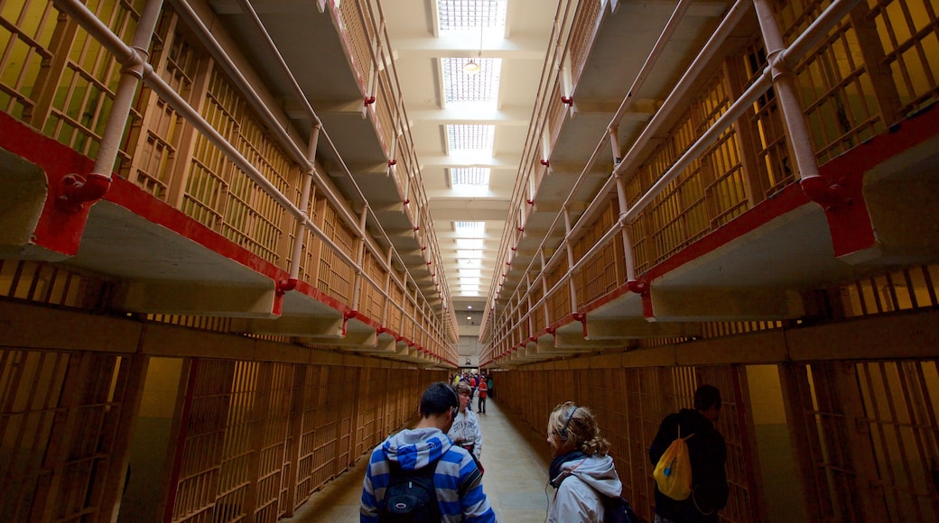 Alcatraz Island as well as a small group of people