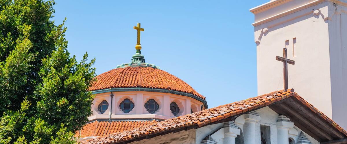 Mission Dolores which includes a church or cathedral