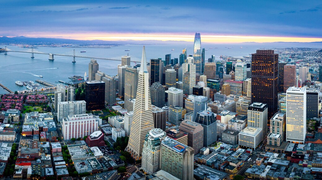 Aerial View of San Francisco Skyline at Sunrise