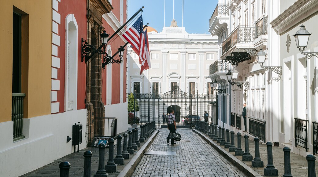 La Fortaleza showing street scenes and a city