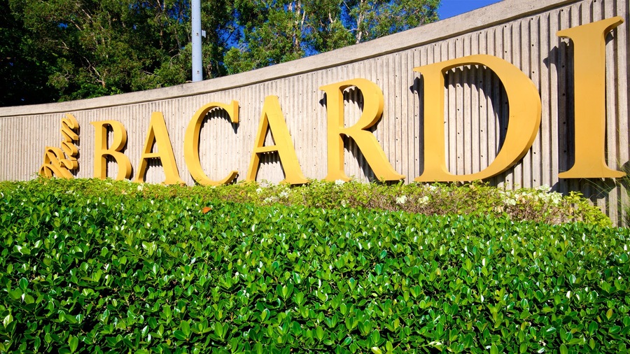 Casa Bacardi which includes a park and signage