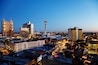 San Antonio downtown just after sunset showing skyline around Tower of the Americas & Alamodome
