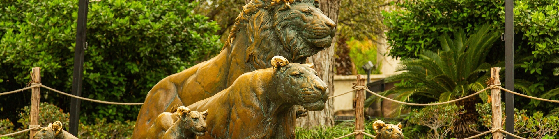 San Antonio Zoo and Aquarium showing a statue or sculpture and signage