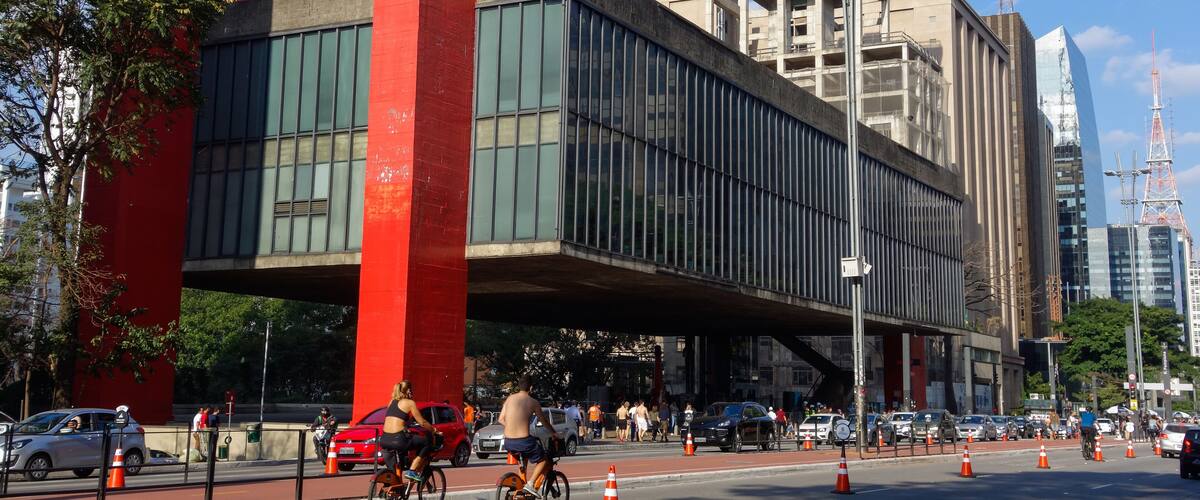 MASP, Museum of Art of Sao Paulo, on Paulista avenue in Sao Paulo city, Brazil.