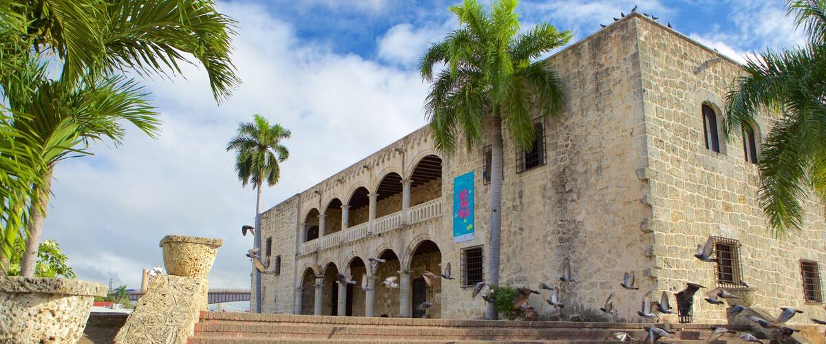 Alcazar de Colon featuring bird life and heritage elements