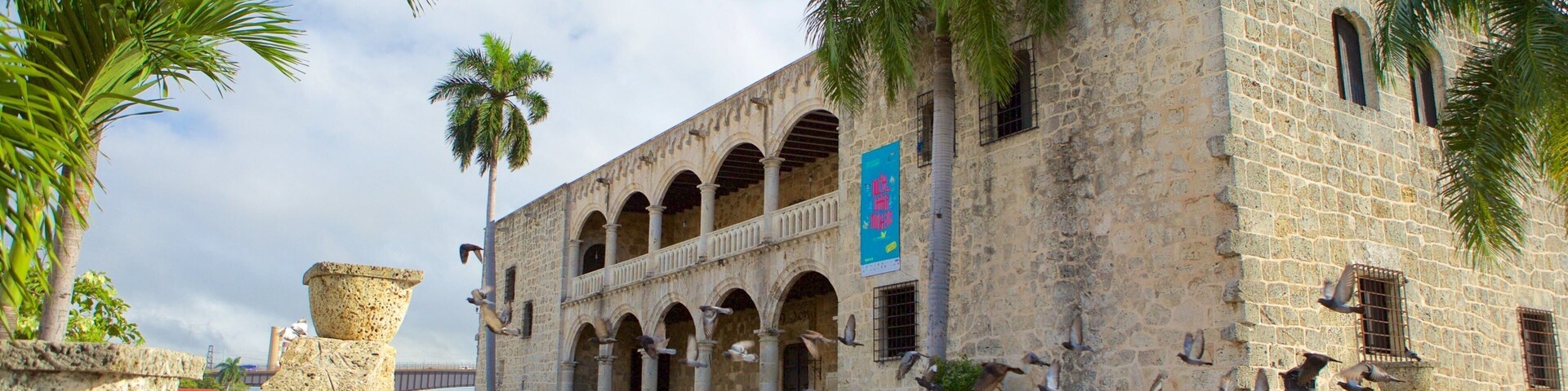 Alcazar de Colon which includes heritage elements and bird life
