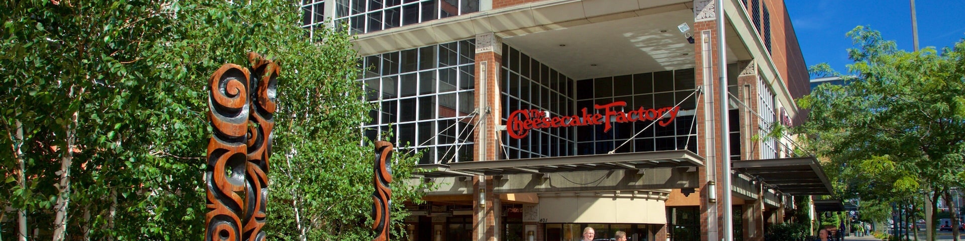 Bellevue Square mostrando una plaza y también una pareja