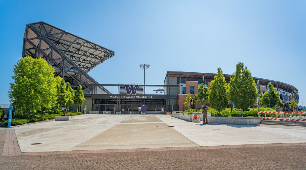 Husky Stadium which includes signage