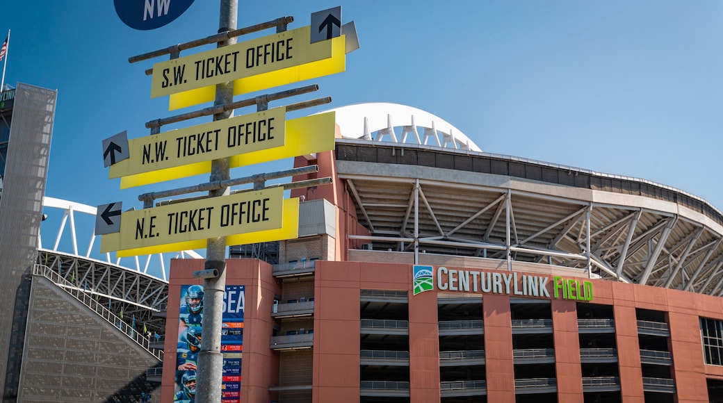 CenturyLink Field which includes signage