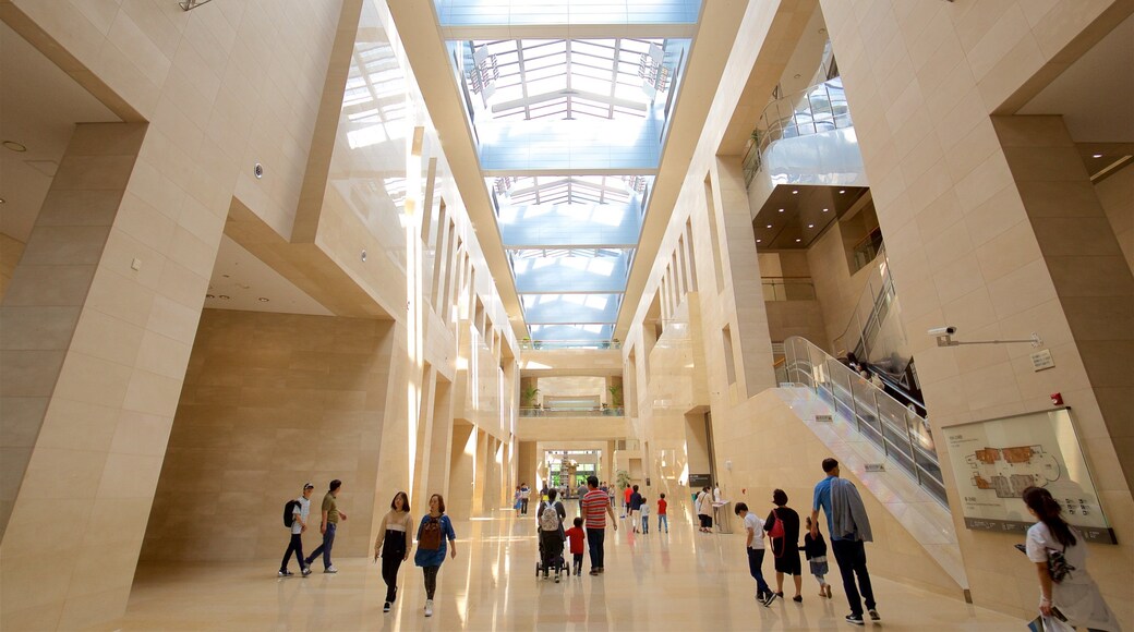 National Museum of Korea showing interior views as well as a small group of people