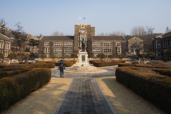 Yonsei University Underwood Hall and Yeonhi Hall in Seoul during winter morning at Seodaemun-gu , Seoul South Korea : 5 February 2023