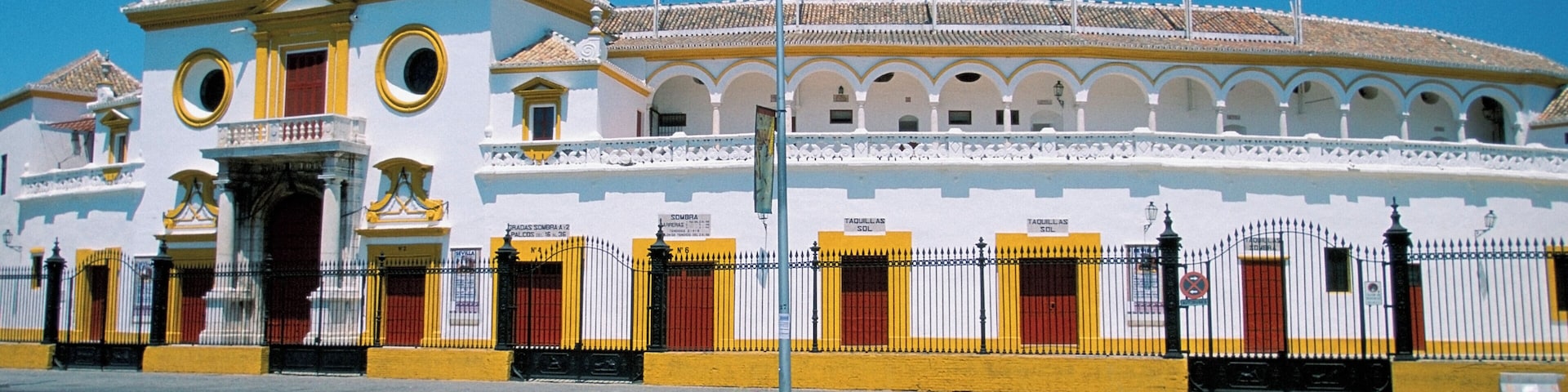 Low angle view of Plaza de toros de la Maestranza , Seville, Spain