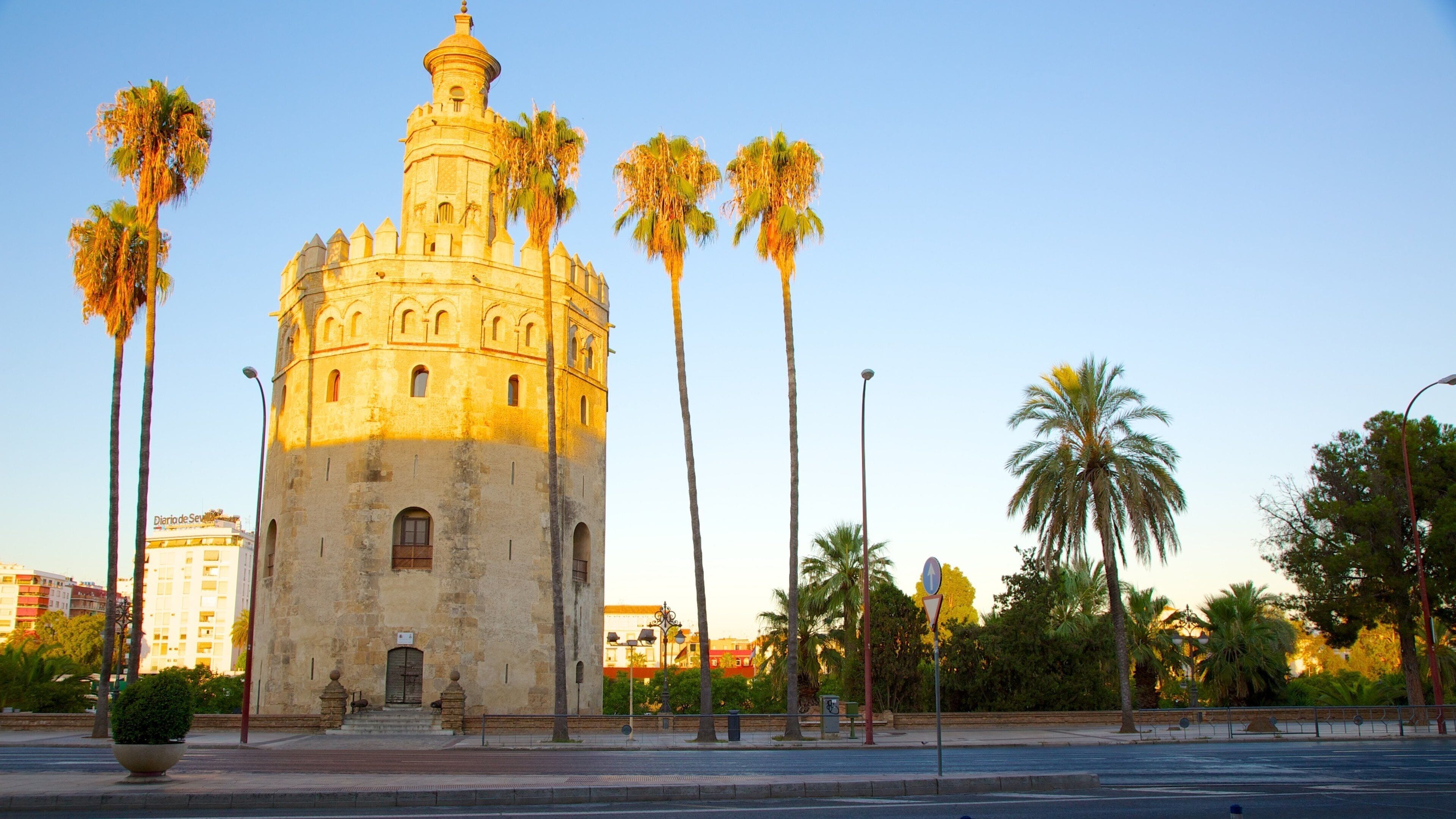 Torre del Oro Watchtower featuring heritage architecture and military items